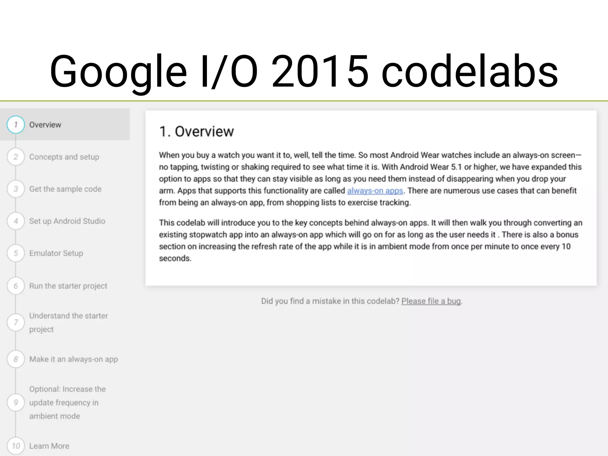 Google I/O 2015 codelabs
 