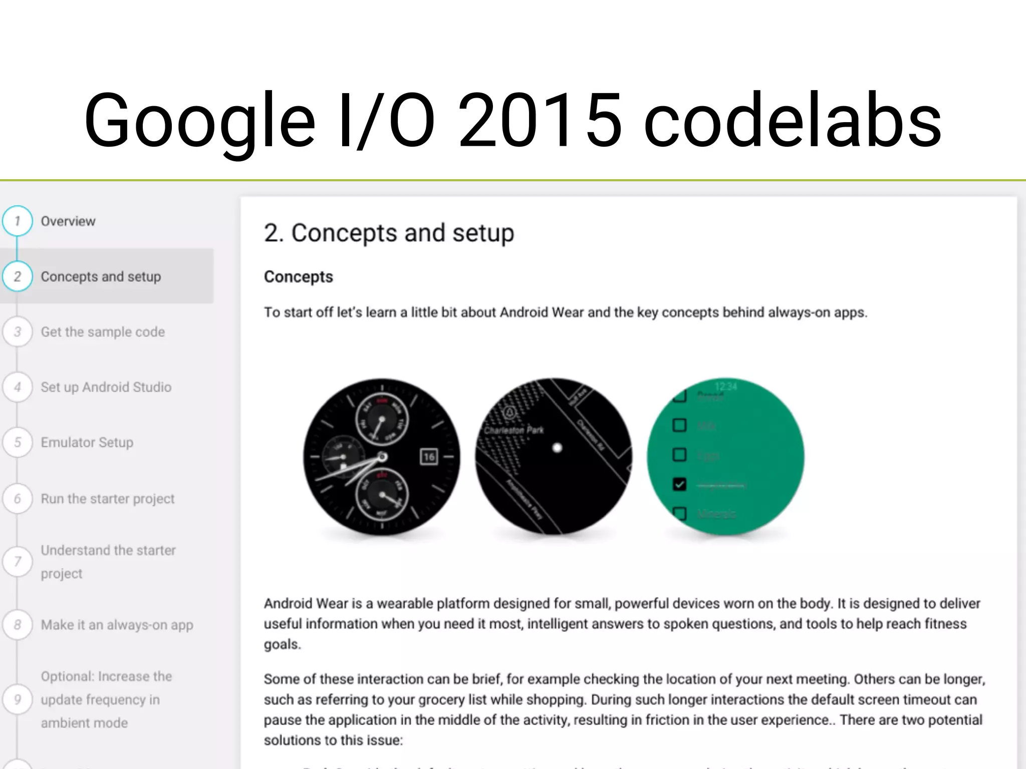 Google I/O 2015 codelabs
 