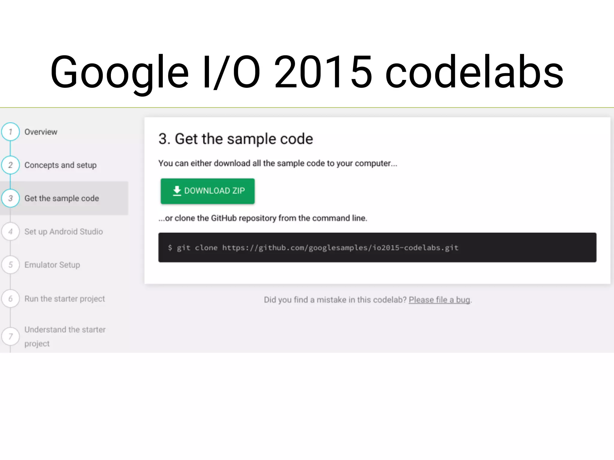 Google I/O 2015 codelabs
 