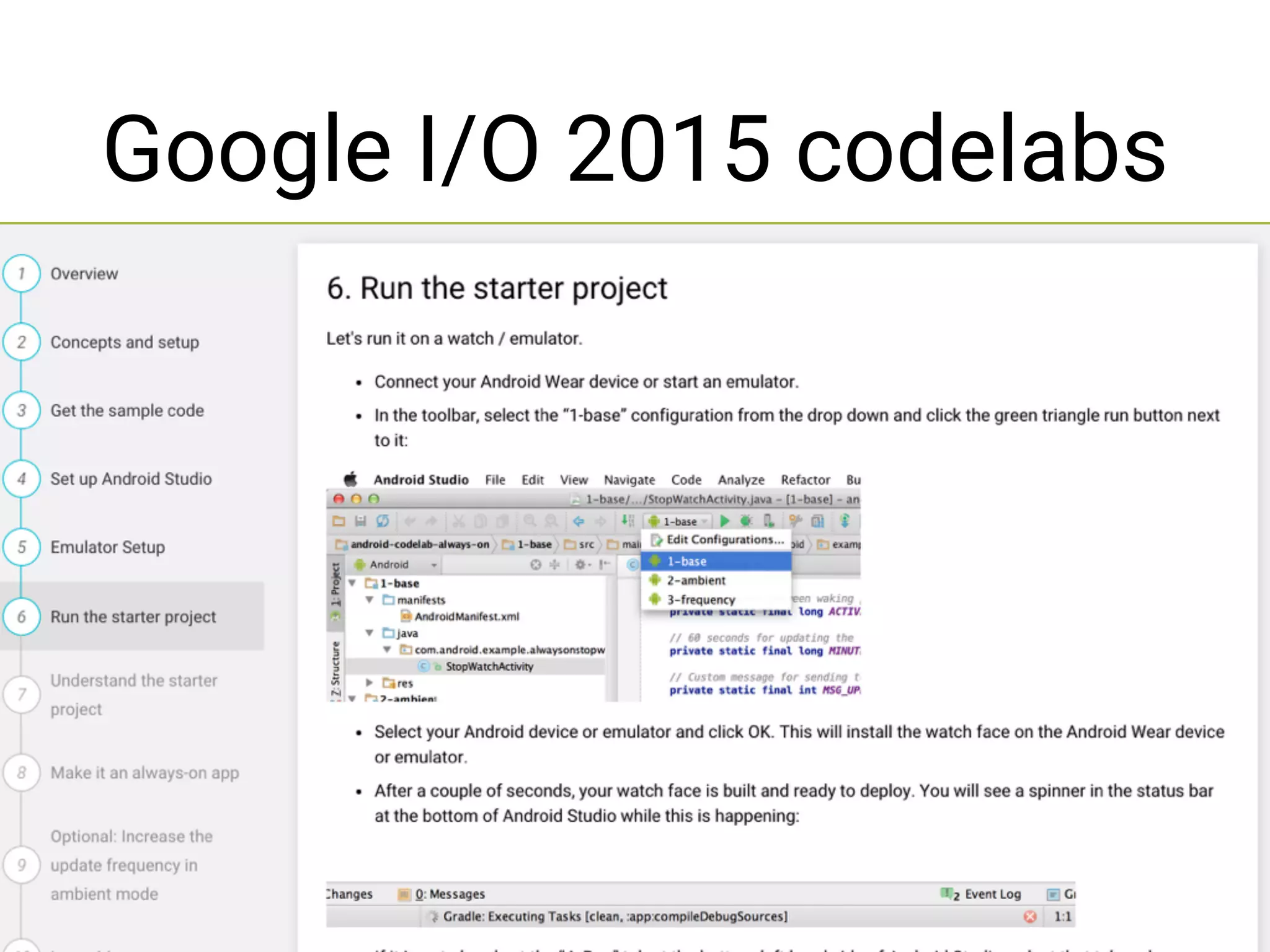 Google I/O 2015 codelabs
 