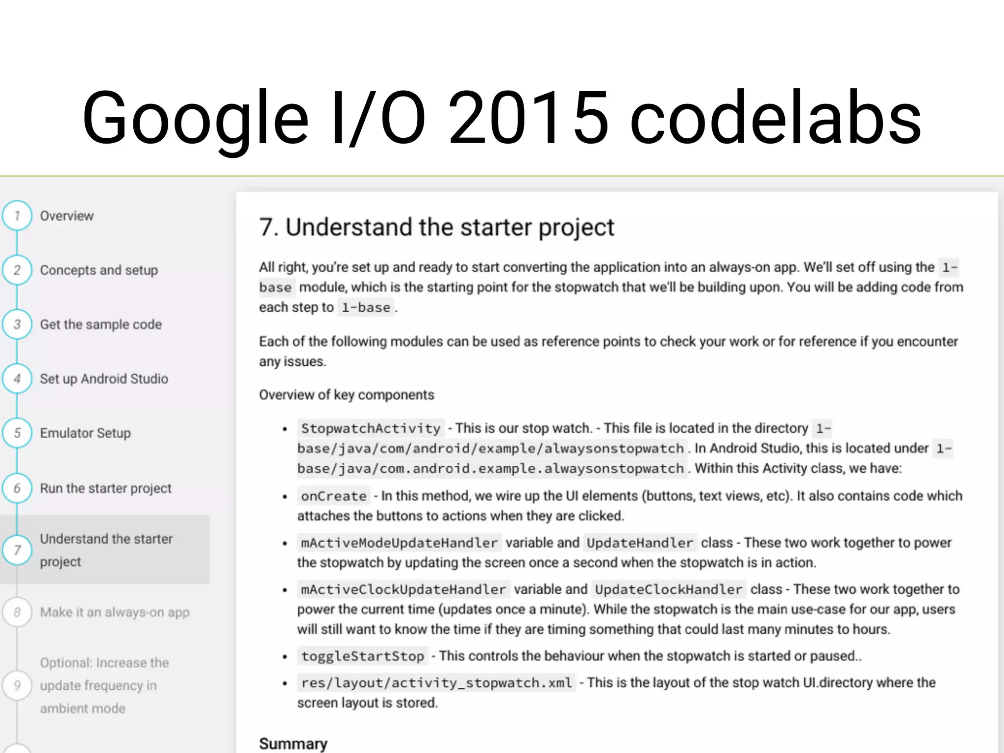 Google I/O 2015 codelabs
 