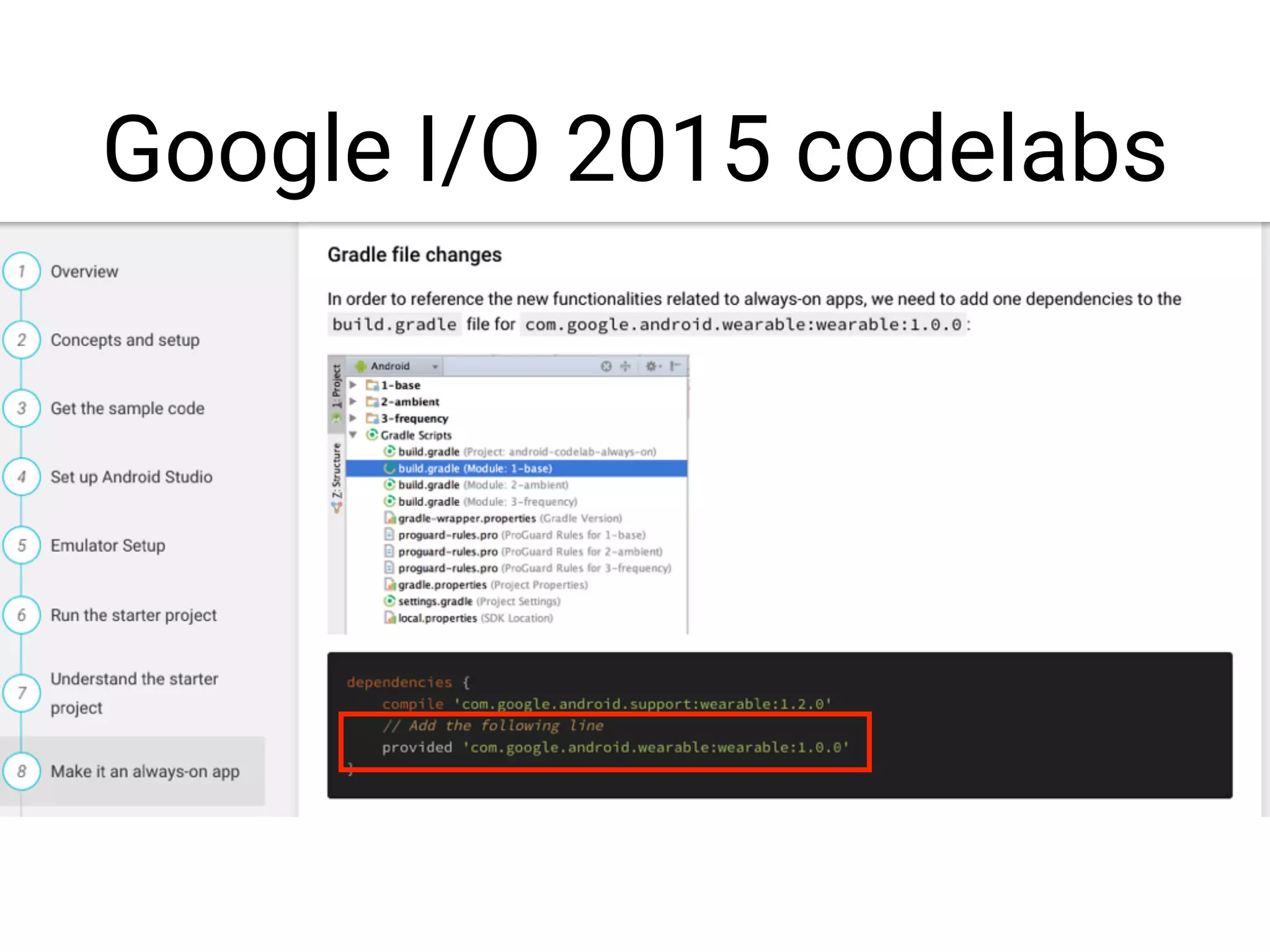 Google I/O 2015 codelabs
 