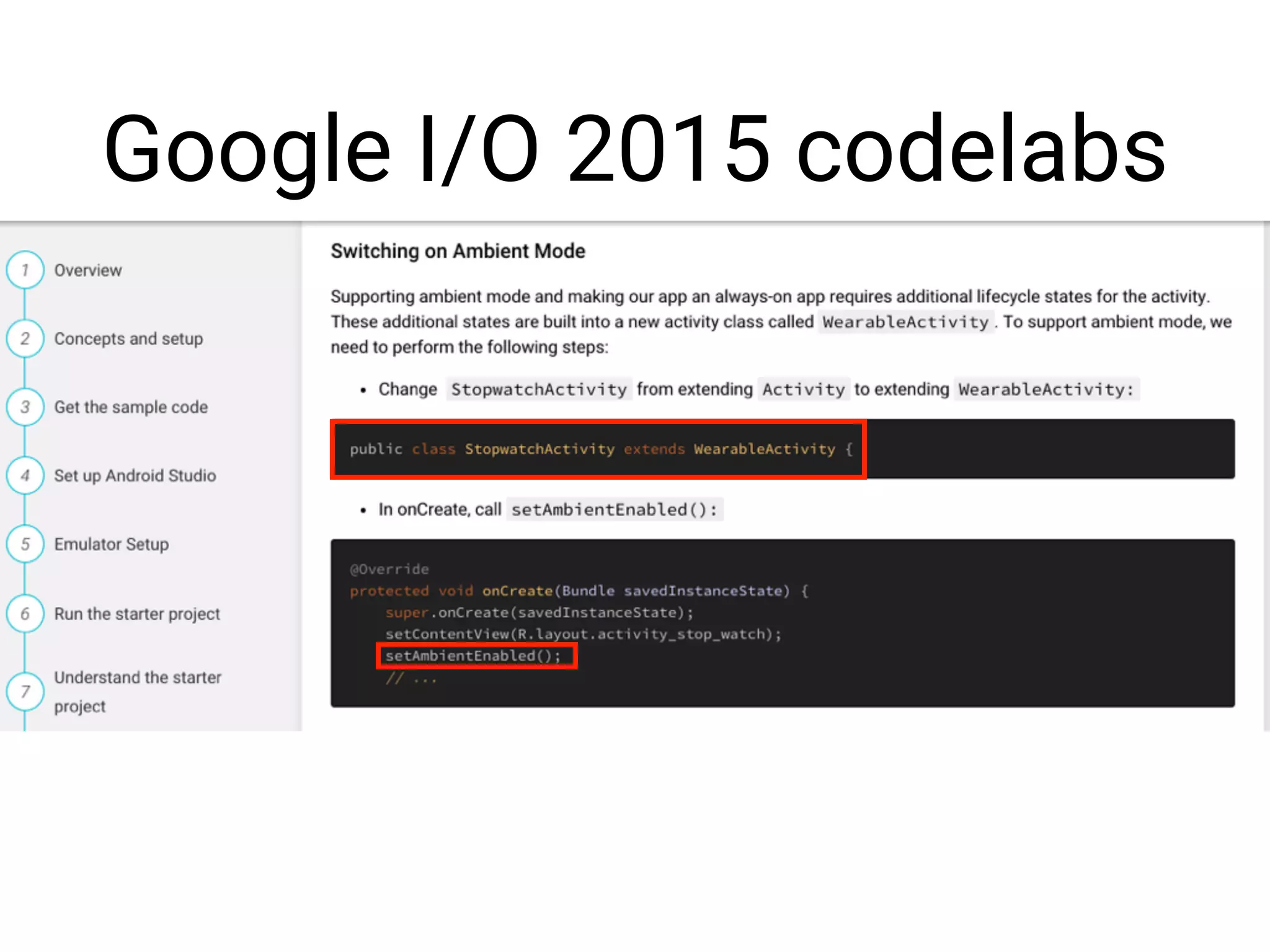 Google I/O 2015 codelabs
 