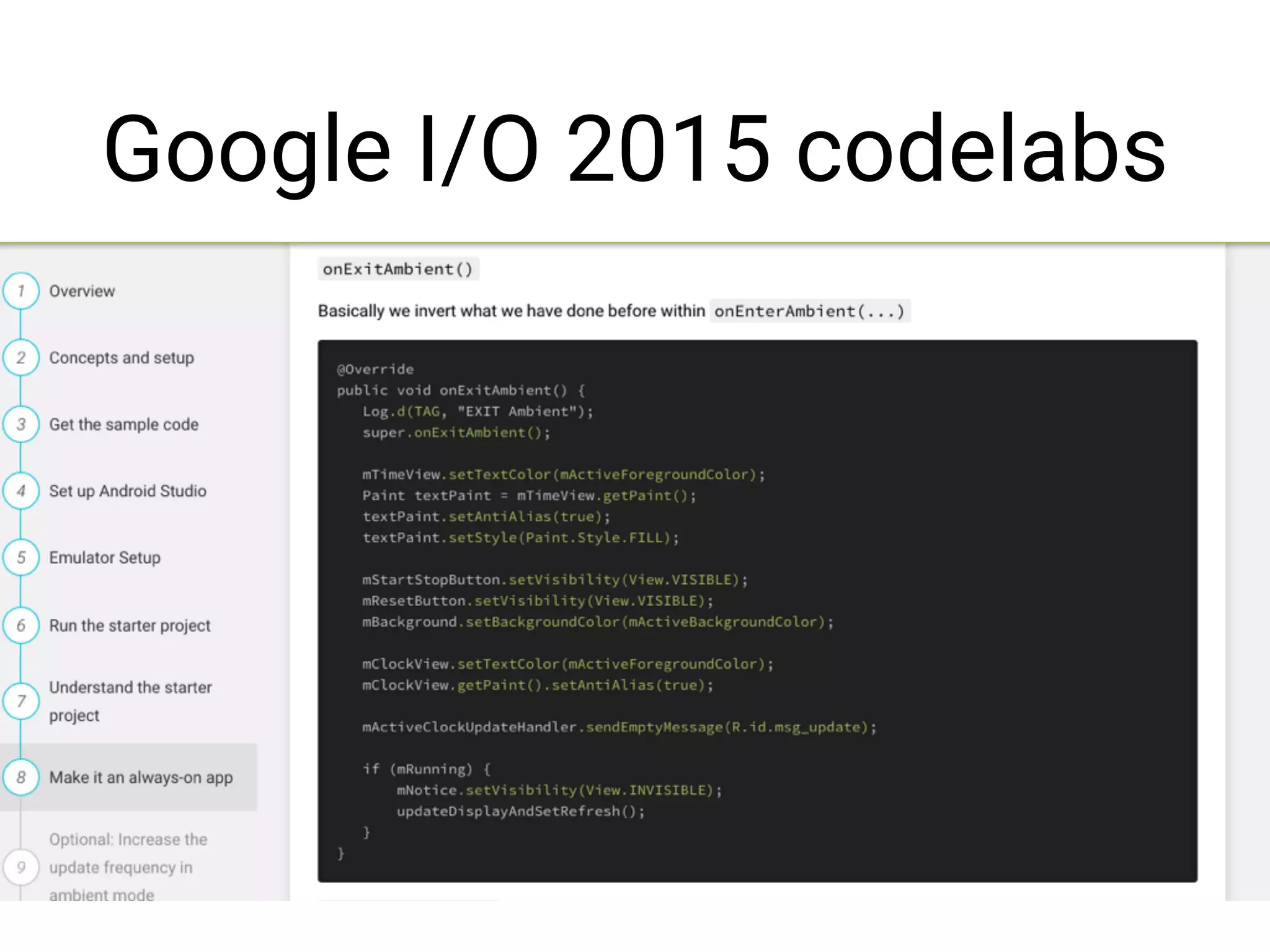 Google I/O 2015 codelabs
 