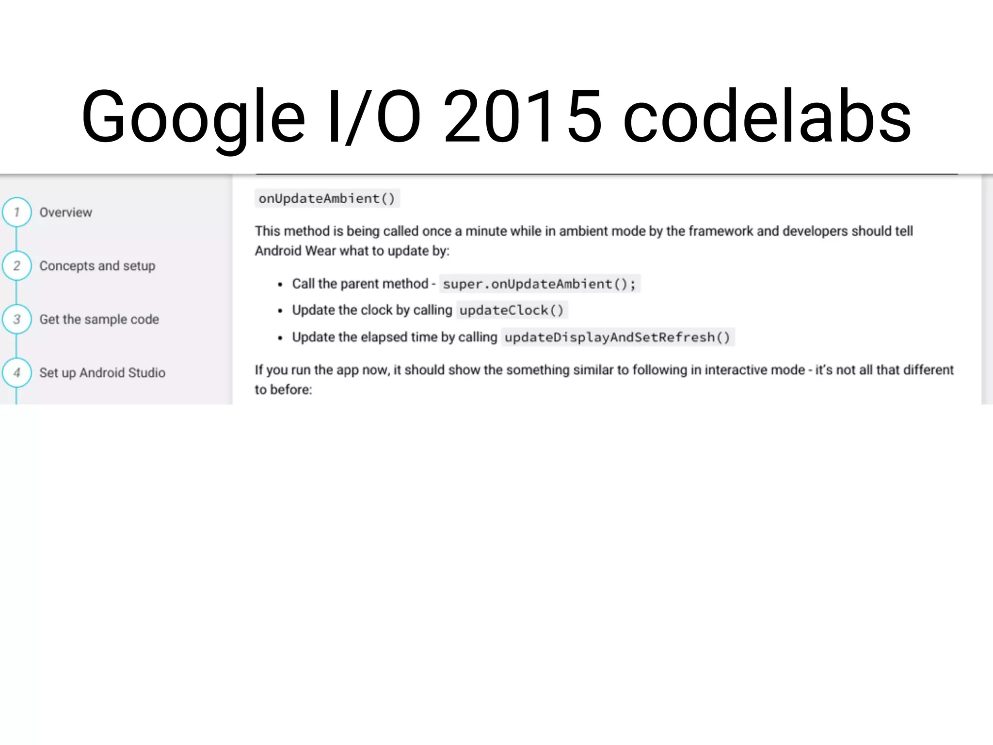 Google I/O 2015 codelabs
 