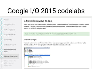 Google I/O 2015 codelabs
 