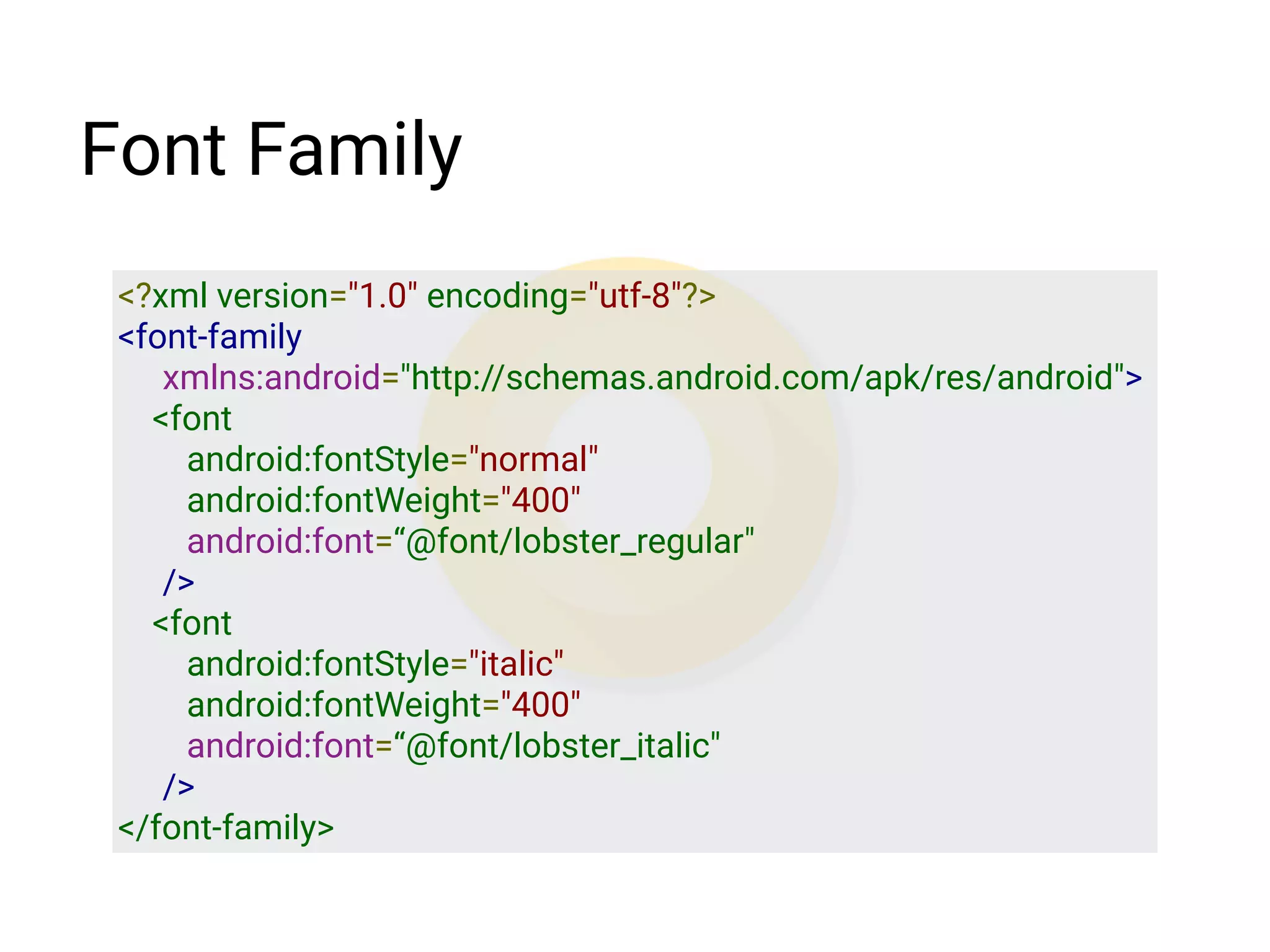 Notiﬁcation Channels
CharSequence name = getString(R.string.noti_channel_group_default);
NotiﬁcationChannelGroup group =
new NotiﬁcationChannelGroup(DEFAULT_CHANNELS_GROUP_ID, name);
mNotiﬁcationManager.createNotiﬁcationChannelGroup(group);
NotiﬁcationChannel channel = new NotiﬁcationChannel(
PRIMARY_CHANNEL,
getString(R.string.noti_channel_default),
NotiﬁcationManager.IMPORTANCE_DEFAULT);
channel.setGroup(DEFAULT_CHANNELS_GROUP_ID);
mNotiﬁcationManager.createNotiﬁcationChannel(channel);
 