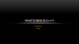 WHAT’S NEW IN C++11
Blue Wind
백정상

 