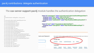 pac4j contributions: delegate authentication
The cas-server-support-pac4j module handles the authentication delegation
##
...