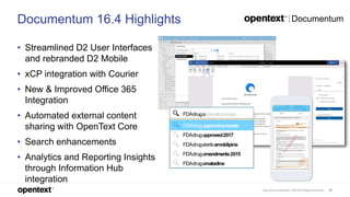 Opentext D2 Matrix What's New in Content Services - Release 16 EP4 | PPTX
