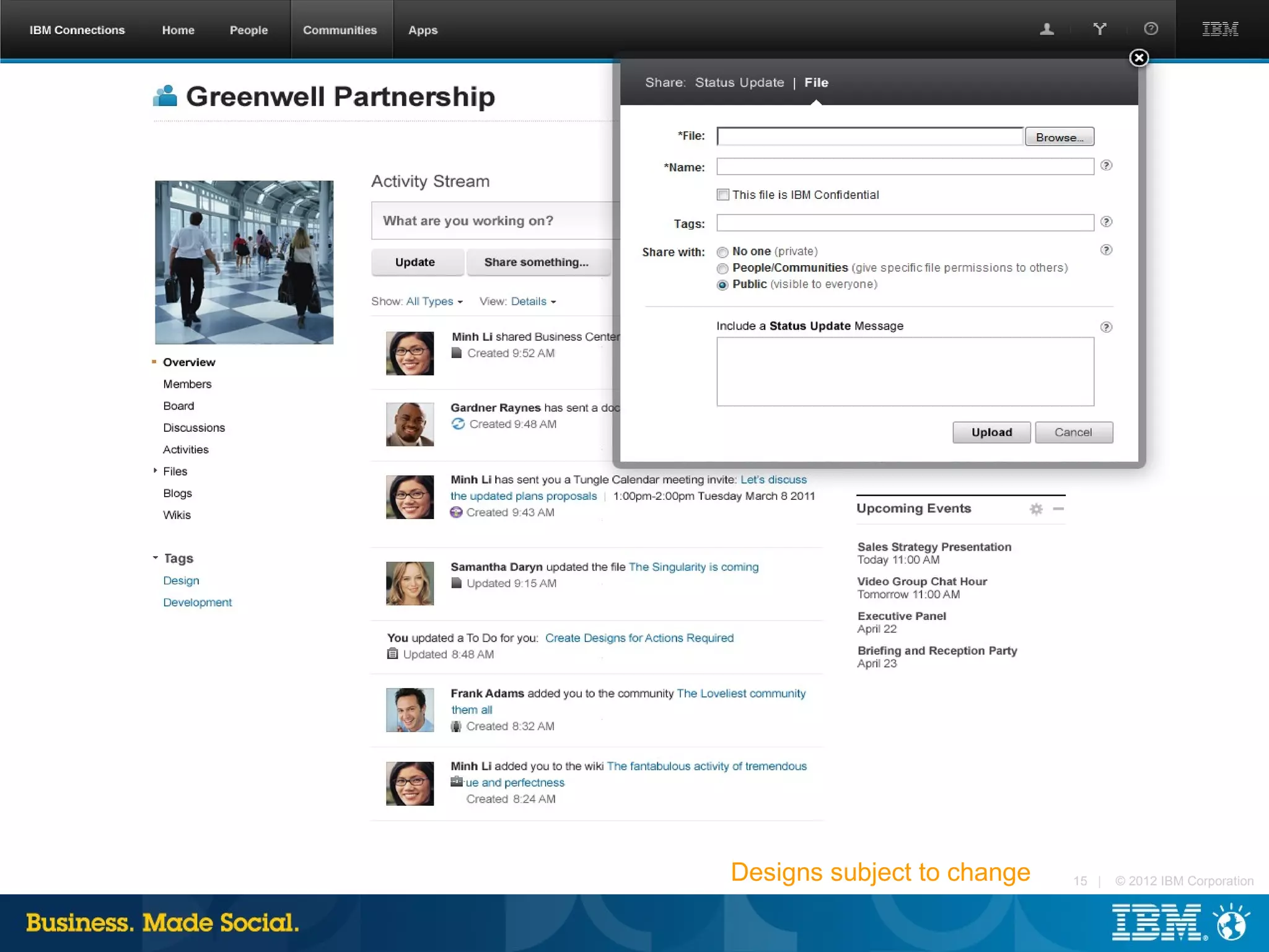 Designs subject to change   15 |   © 2012 IBM Corporation
 