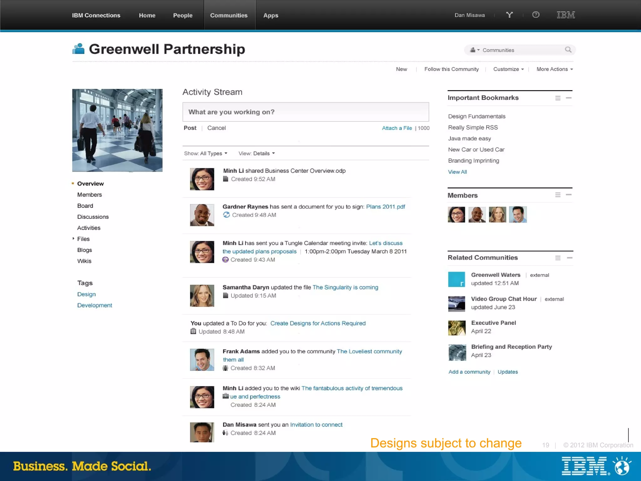 Designs subject to change   19 |   © 2012 IBM Corporation
 