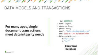 DATA MODELS AND TRANSACTIONS
 