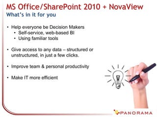 A remarkable platform performanceNovaView for Office 20106