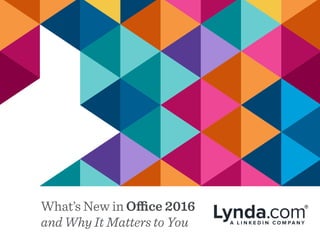 What’s New in Office 2016
and Why It Matters to You
 