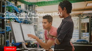 Copyright © 2018, Oracle and/or its affiliates. All rights reserved. |
Oracle Trace File Analyzer (TFA)
What’s New in 18.2.0
With Database Support Tools Bundle
 