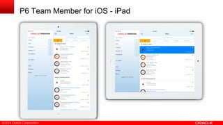 © 2014 Oracle Corporation
P6 Team Member for iOS - iPad
 