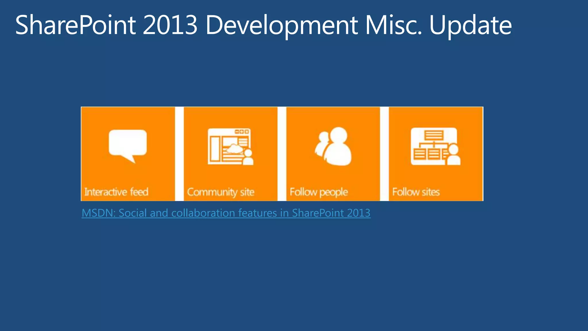 Features SharePoint 2010 SharePoint 15
Clean URLs http://www.c.com/Pages/cars.asp
x
http://www.c.com/cars
Home Page Redirects HTTP 302 for http://www.c.com to
redirect to /pages/default.aspx
Home page served from address
www.c.com – no redirect for
browser
Country code top-level
domains (ccTLDs)
http://www.c.com/en-
us/Pages/cars.aspx
http://www.c.com/es-
mx/Pages/coches.aspx
http://www.c.com/cars
http://www.c.mx/coches
XML Sitemaps None Automatically generated and
referenced in robots.txt
SEO Properties
(e.g. Meta Description)
<title> and <h1> must be
identical
Browser title
Meta description
Meta keywords
Webmaster Tools integration None Assists with ownership verification
 