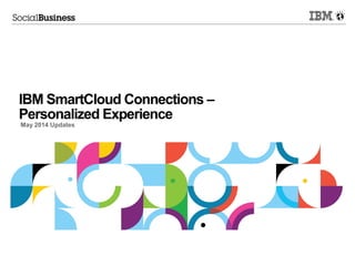 IBM SmartCloud Connections –
Personalized Experience
May 2014 Updates
 