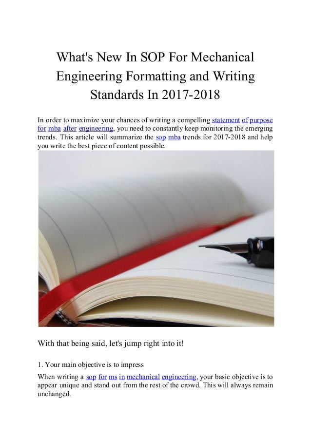 What's New in SOP for Mechanical Engineering Formatting Standards in ...