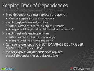 Whats new in sql server 2008 and r2 for programmers
