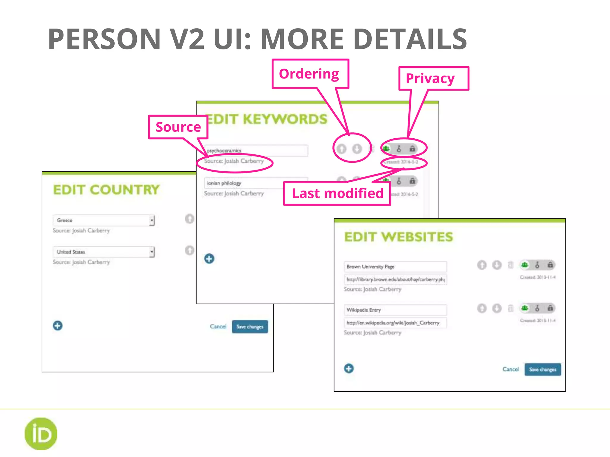 PERSON V2 UI: MORE DETAILS
Ordering
Source
Last modified
Privacy