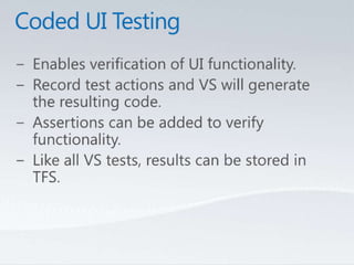 Tulsa TechFest 2010 - What's New in TFS 2010