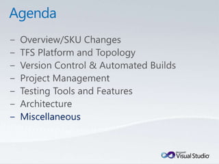 Tulsa TechFest 2010 - What's New in TFS 2010