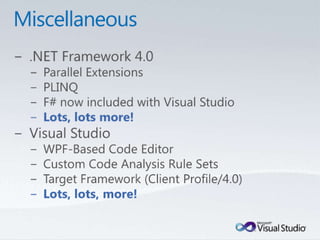 Tulsa TechFest 2010 - What's New in TFS 2010