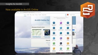 Insights for ArcGIS
Now available in ArcGIS Online
 