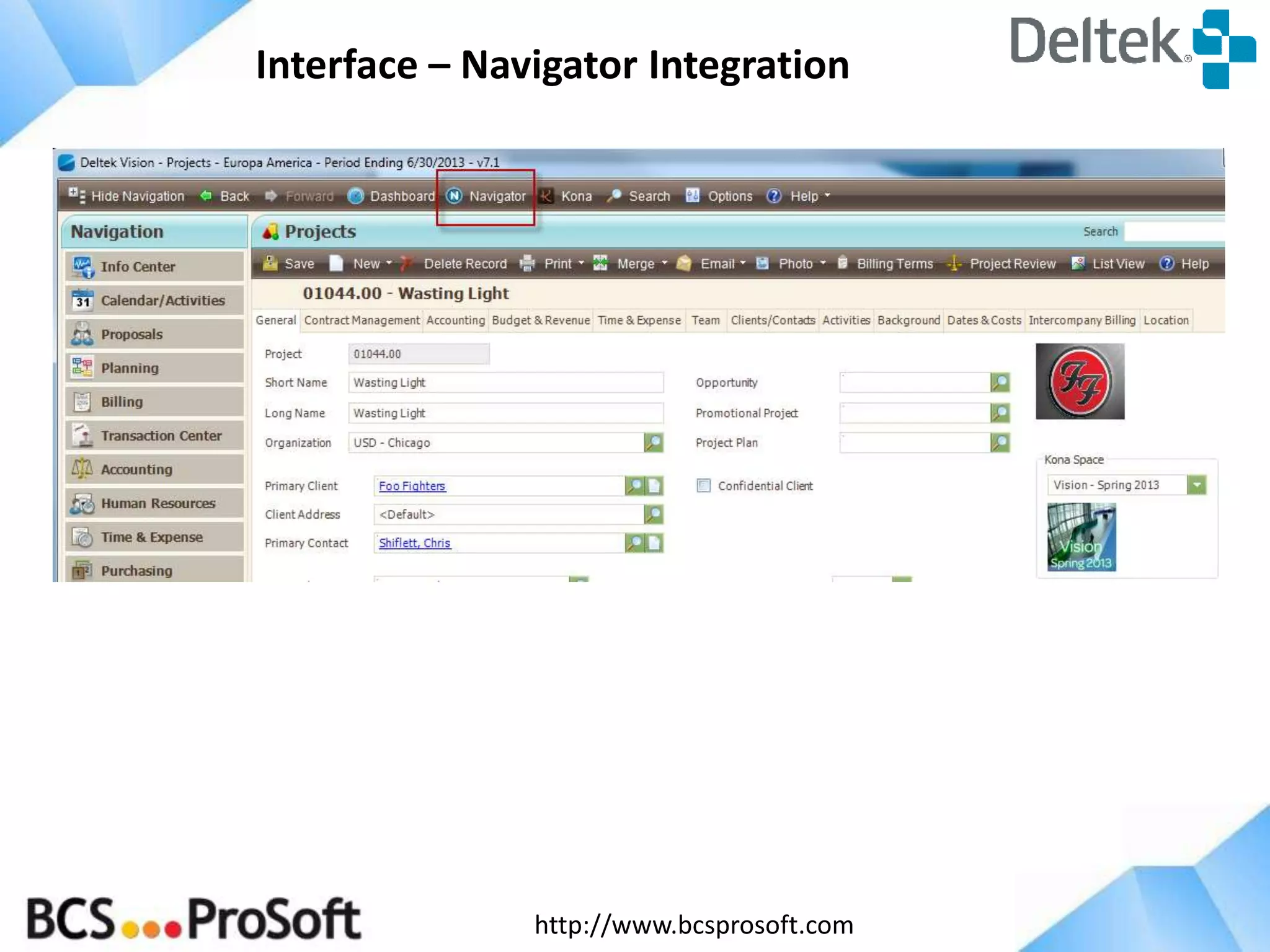 Interface – Navigator Integration

http://www.bcsprosoft.com

 