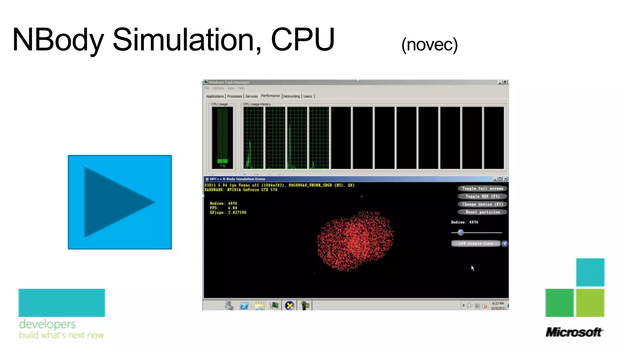 NBody Simulation, CPU   (novec)
 