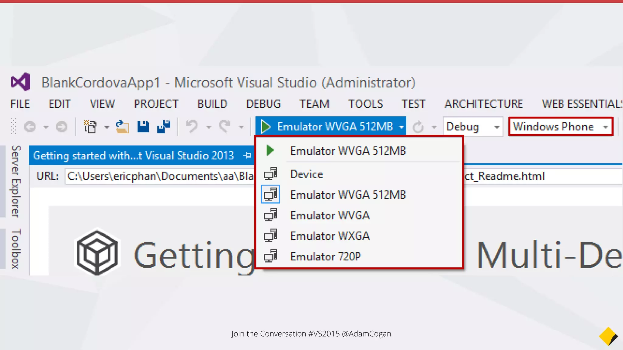 Join the Conversation #VS2015 @AdamCogan
 