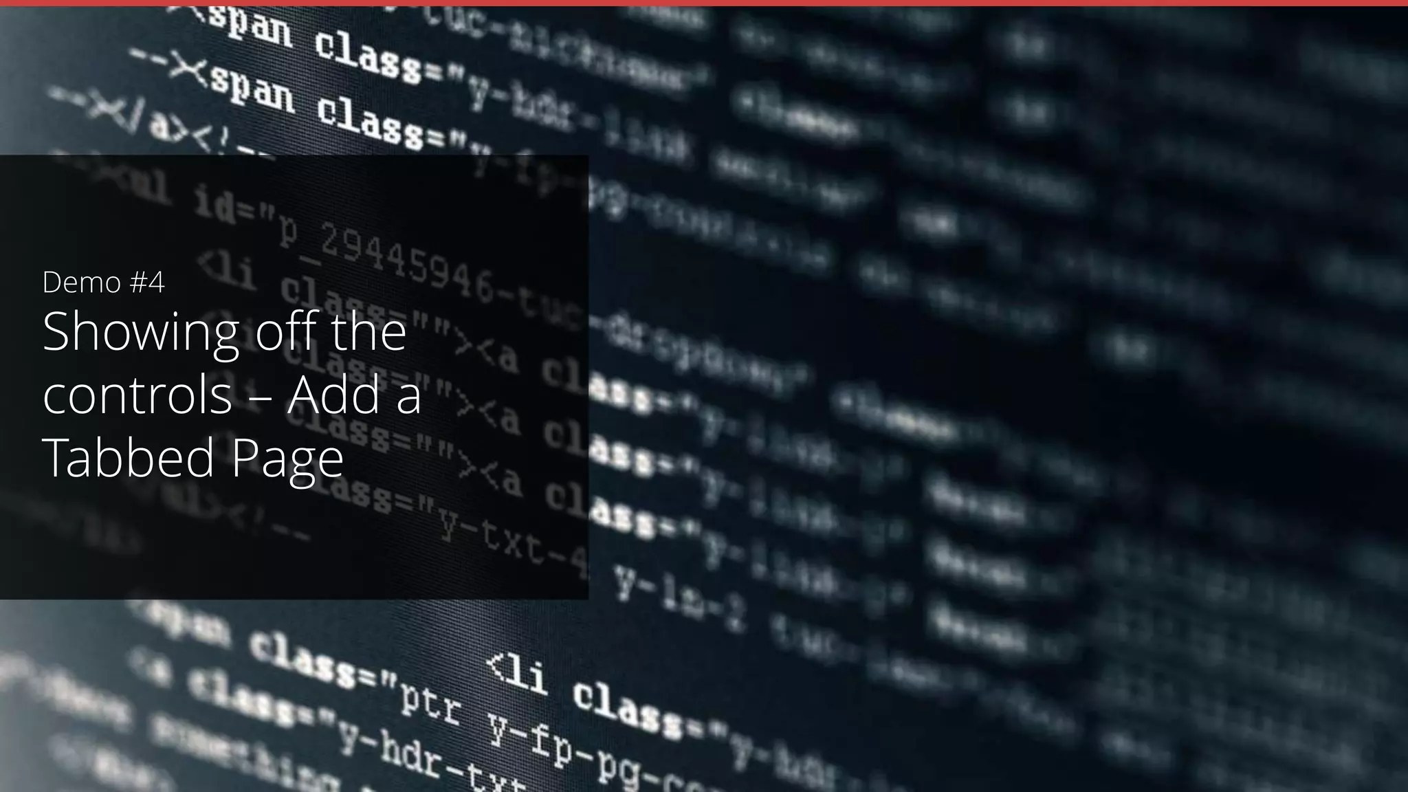 public static Page GetMainPage()
{
return new TabbedPage
{
Children =
{
new StackLayoutPage { Title = "Stack" },
new GridLayoutPage { Title = "Grid"}
}
};
}
Tabbed Page showing our Stack and Grid
Join the Conversation #VS2015 @AdamCogan
 