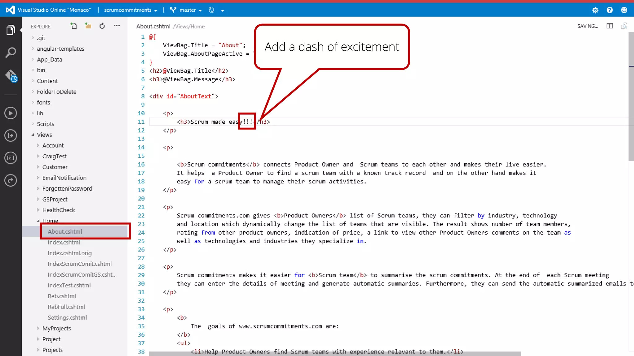 Add a dash of excitement
 