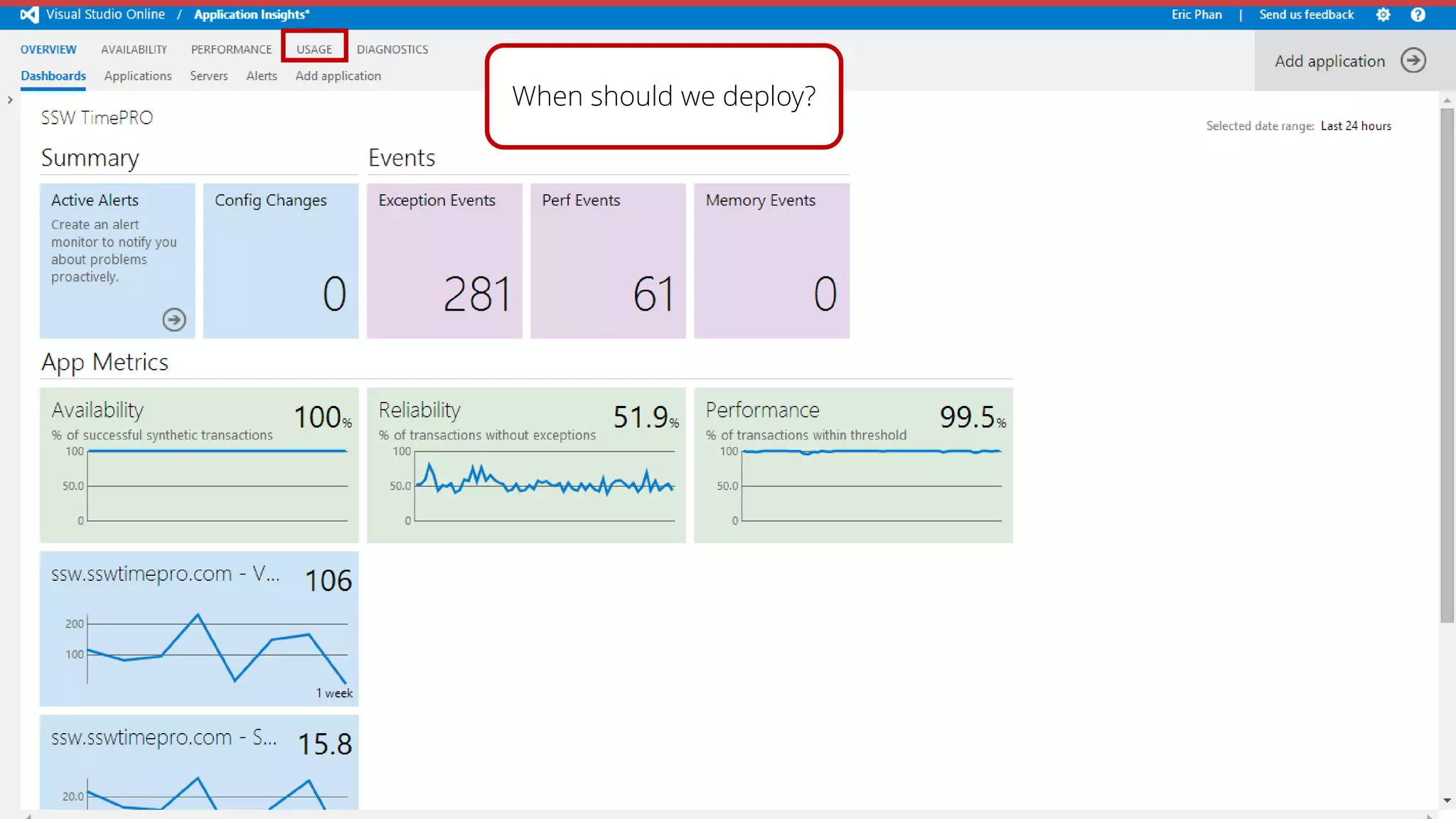 When should we deploy?
 