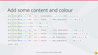 4 rows
3 columns
Join the Conversation #VS2015 @AdamCogan
 