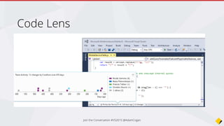 Code Lens
Join the Conversation #VS2015 @AdamCogan
 