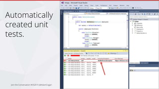 Automatically
created unit
tests.
Join the Conversation #VS2015 @AdamCogan
 