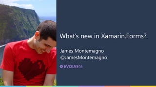 What’s new in Xamarin.Forms?
James Montemagno
@JamesMontemagno
 