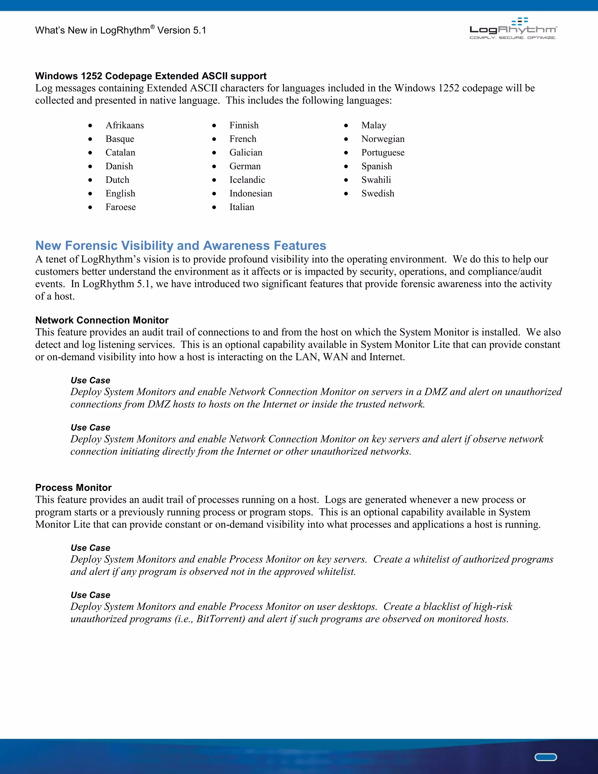What's New Logrhythm 5.1 Data Sheet | PDF