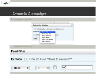 Dynamic Campaigns
   Submission Shedule




   Website Availability
 