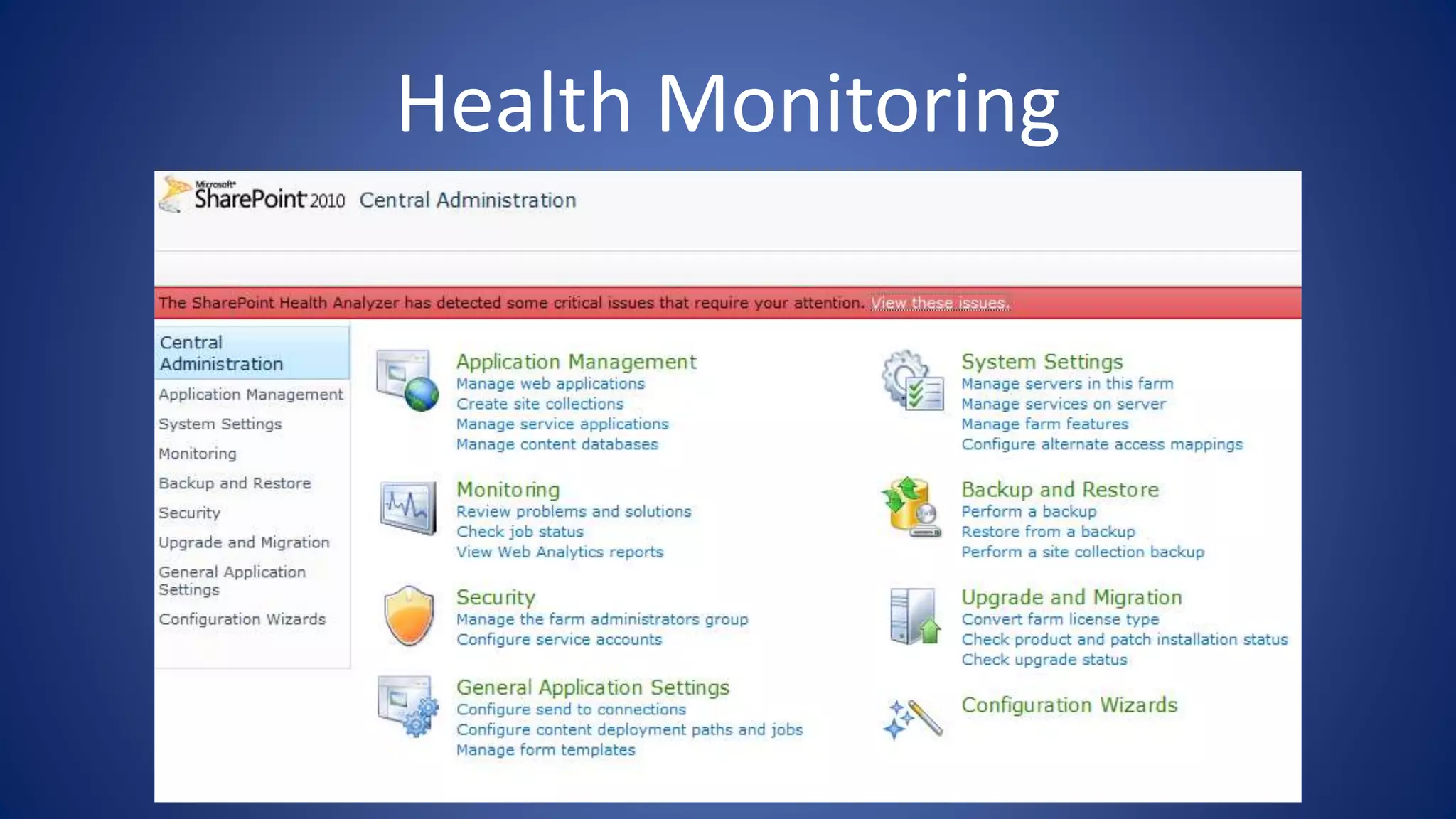 Health Monitoring
 