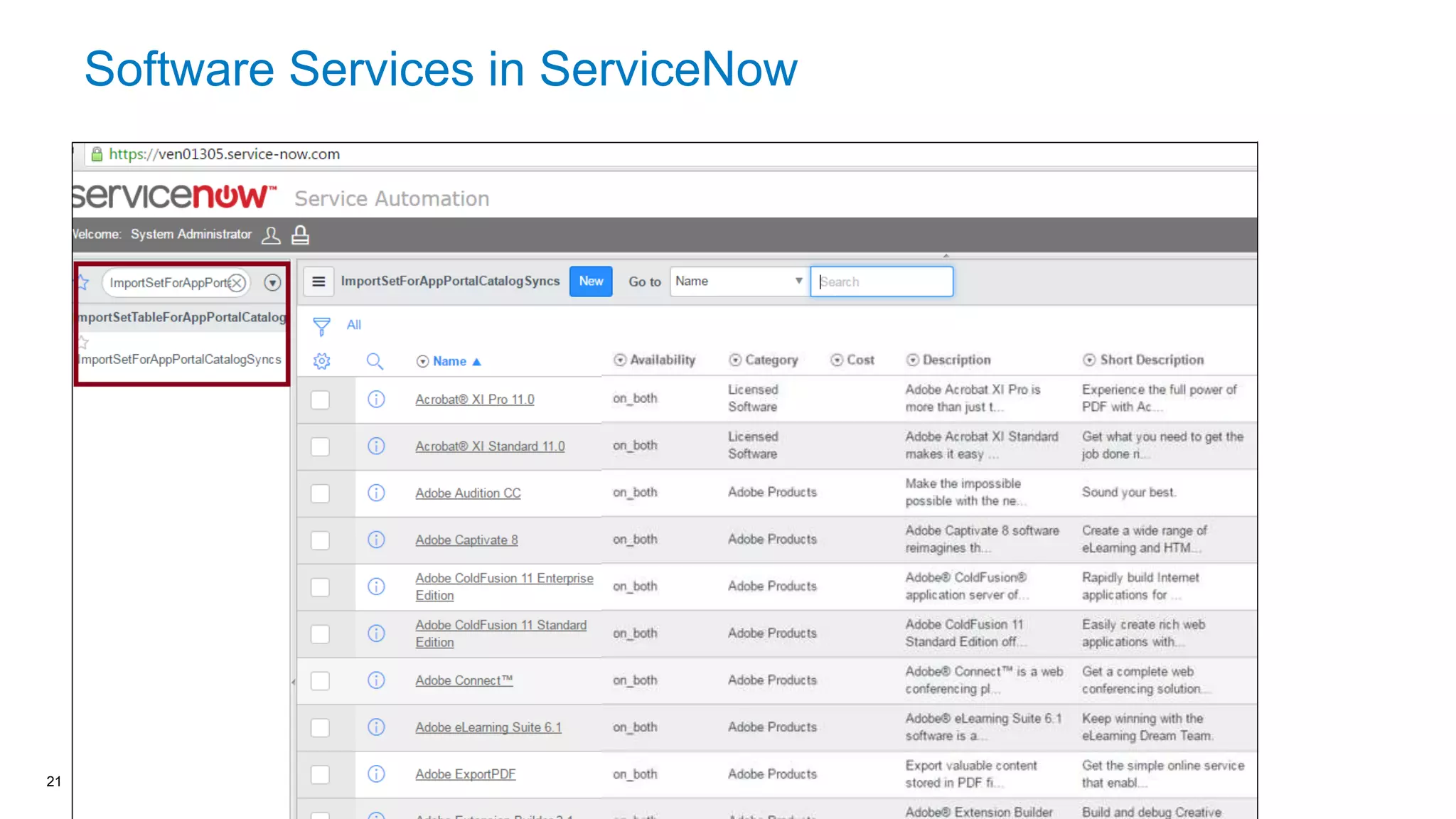 © 2016 Flexera Software LLC. All rights reserved. | Company Confidential21
Software Services in ServiceNow
 