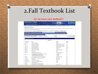 2.Fall Textbook List Do we have your textbook? 