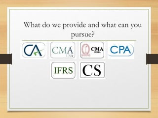 What do we provide and what can you
pursue?
 