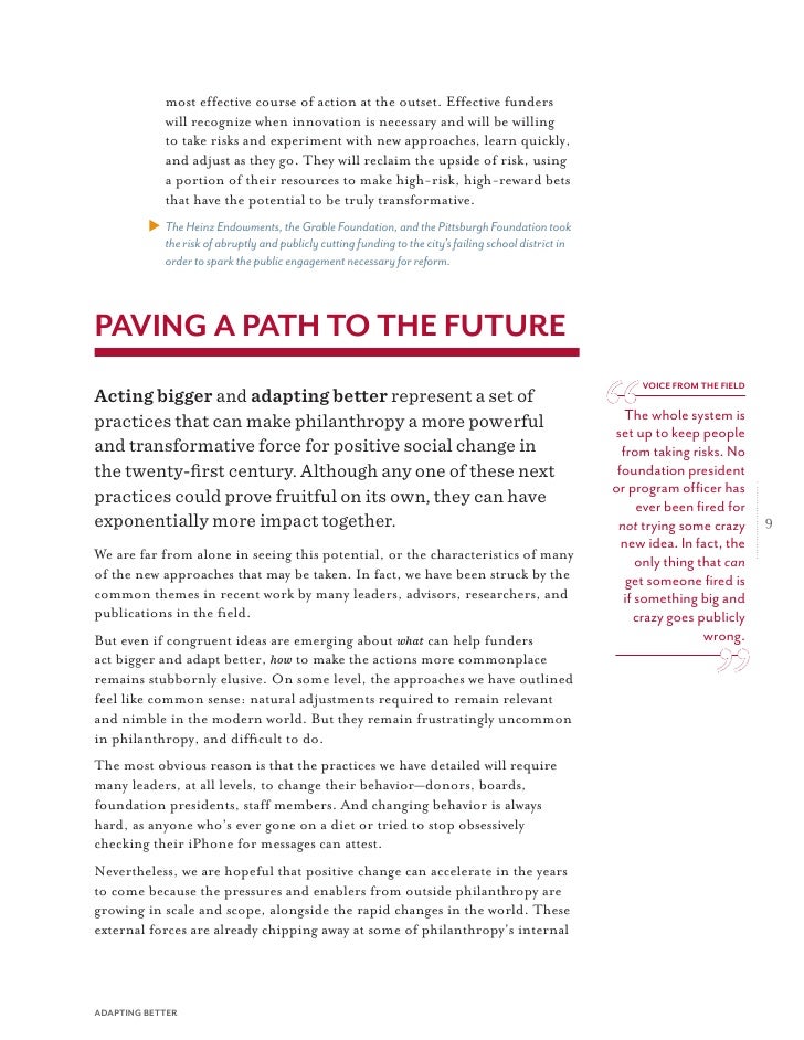 monitor institute whats next for philanthropy executive whats an executive summary