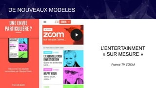 L’ENTERTAINMENT
« SUR MESURE »
France TV ZOOM
DE NOUVEAUX MODELES
 