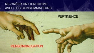 RE-CRÉER UN LIEN INTIME
AVEC LES CONSOMMATEURS
PERTINENCE
PERSONNALISATION
=
 
