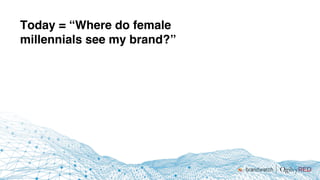 Today = “Where do female
millennials see my brand?”
 
